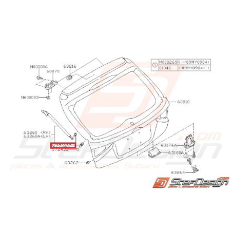 Butée caoutchouc hayon WRX/STI 08-10