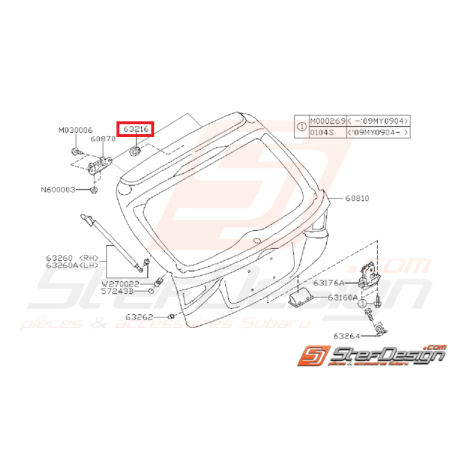 Cache supérieur de hayon WRX/STI 08-10