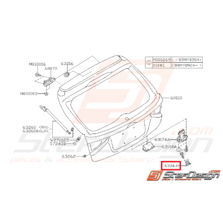 Gâche de hayon SUBARU WRX/STI 08-10