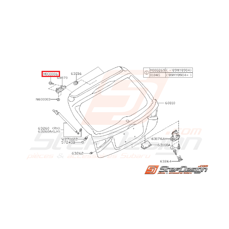 Vis hayon WRX/STI 08-10