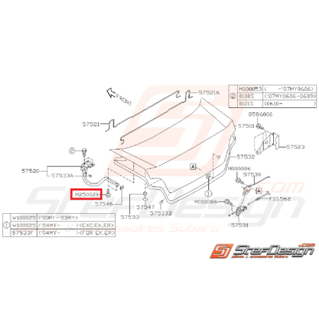 Vis coffre origine  GT 97-98 WRX/STI 01-14