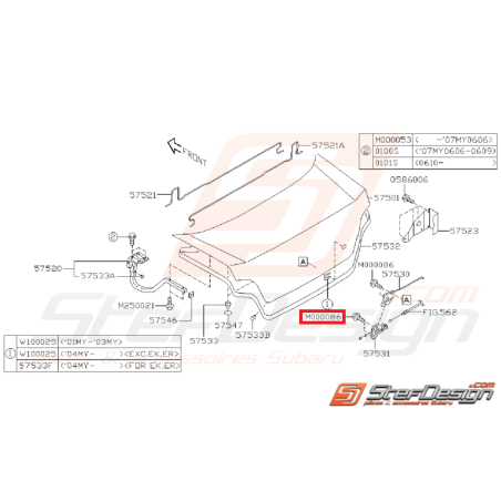 Vis coffre IMPREZA GT 93-00