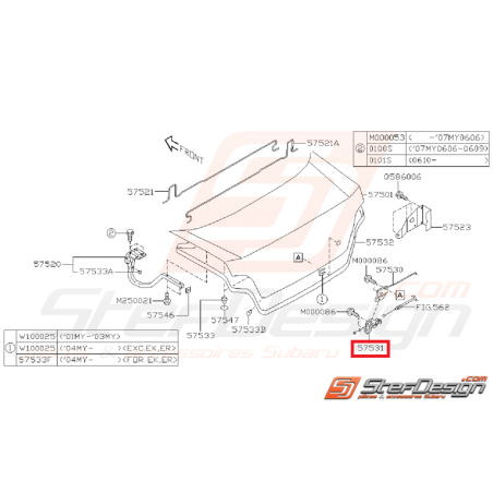 Gâche coffre WRX/STI 03-05