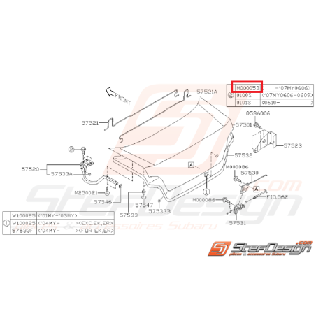 Vis fixation d' aile avant subaru GT 93-00