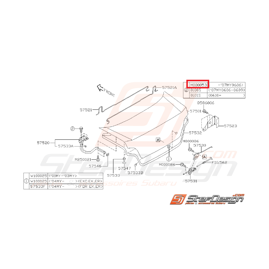 Vis fixation d' aile avant subaru GT 93-00 Vis fixation d' aile avant subaru GT 93-00