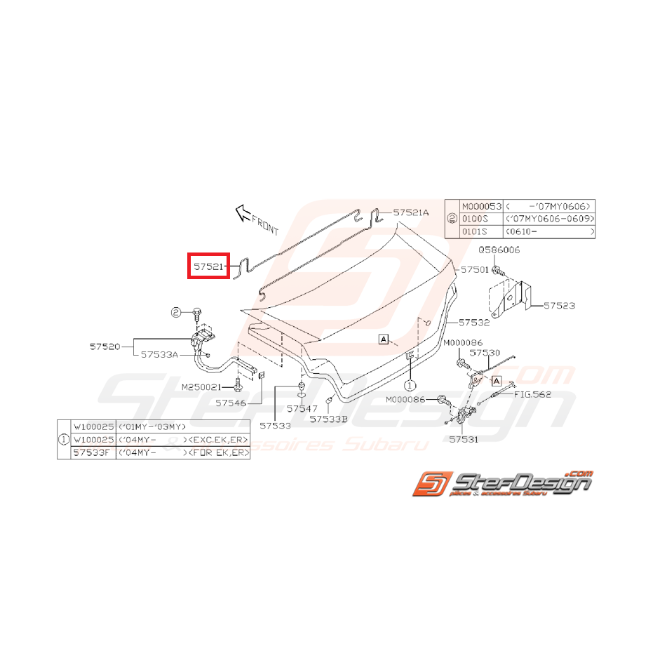Barre de torsion coffre WRX/STI 01-02 Barre de torsion coffre WRX/STI 01-02