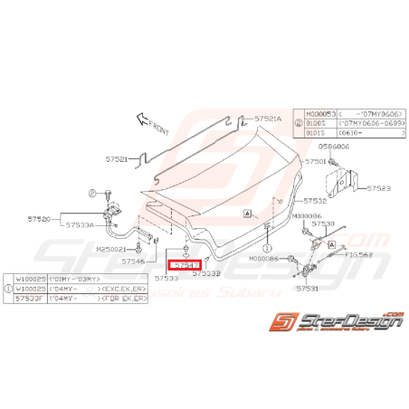 Protecteur butée coffre IMPREZA GT 99-00