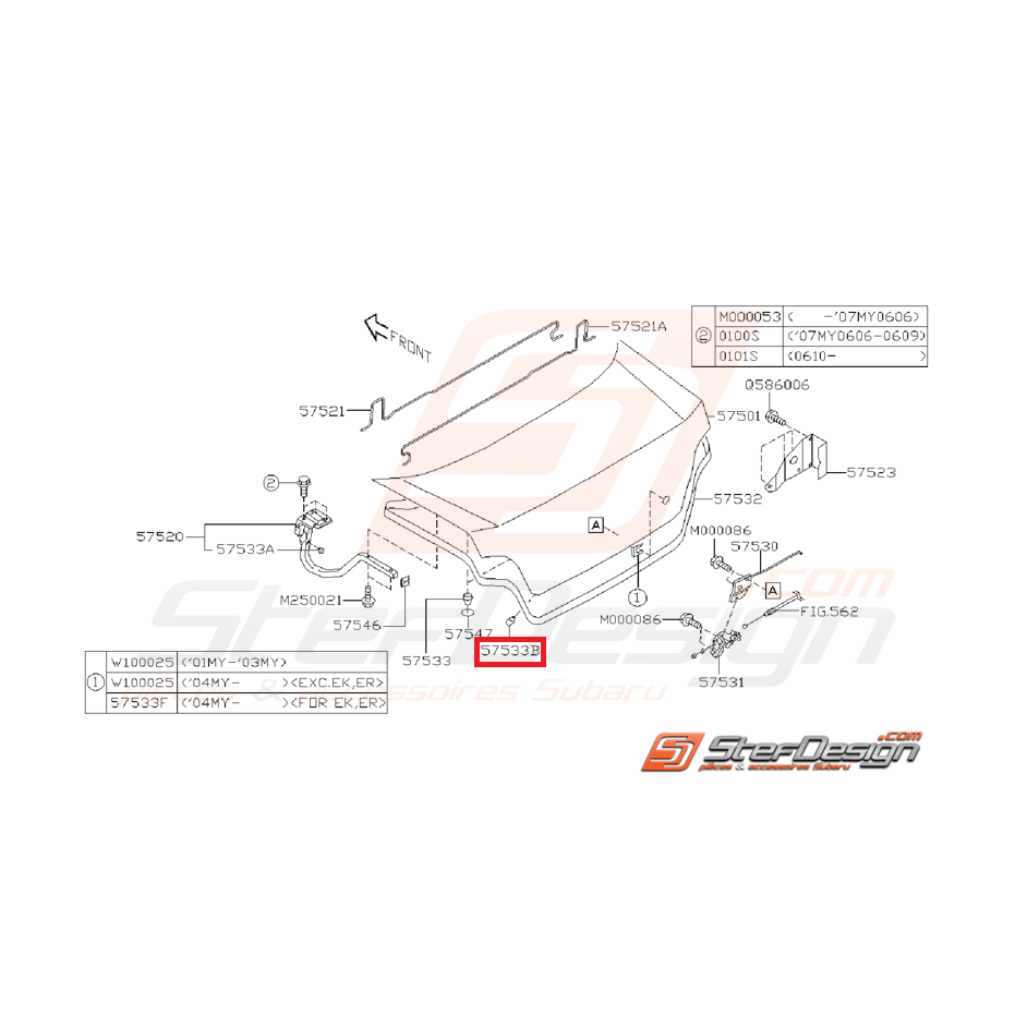 Butée caoutchouc coffre WRX/STI 01-07