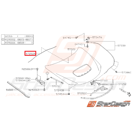 Joint baie de parebrise WRX/STI 08-10