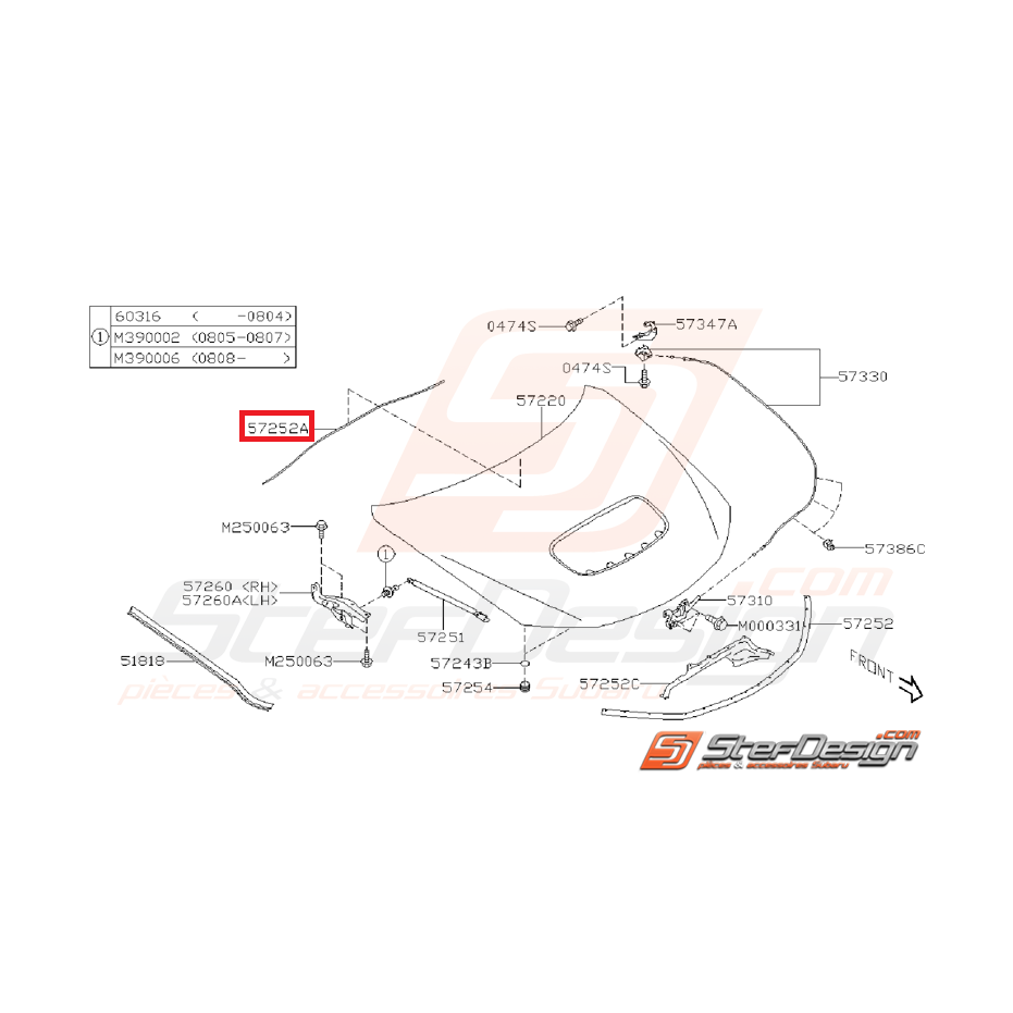Joint baie de parebrise WRX/STI 08-10 Joint baie de parebrise WRX/STI 08-10