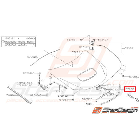 Joint de capot WRX/STI 08-11