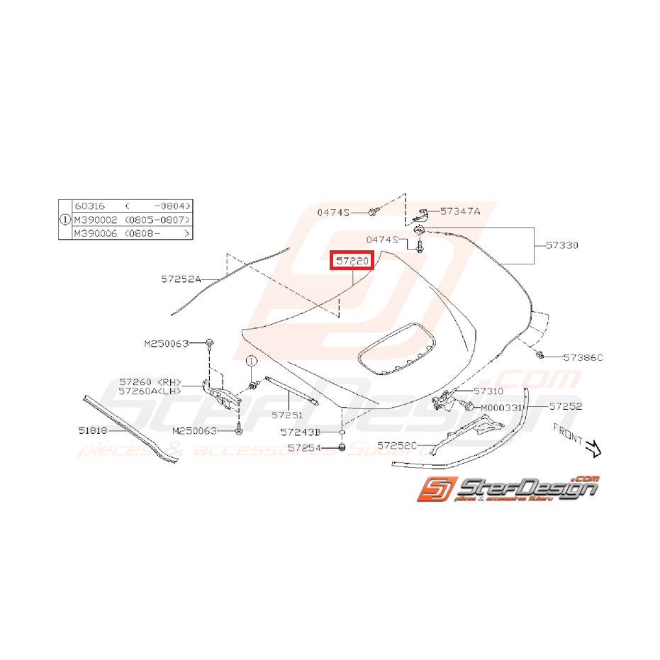 Capot origine subaru WRX/STI 08-14 Capot origine subaru WRX/STI 08-14