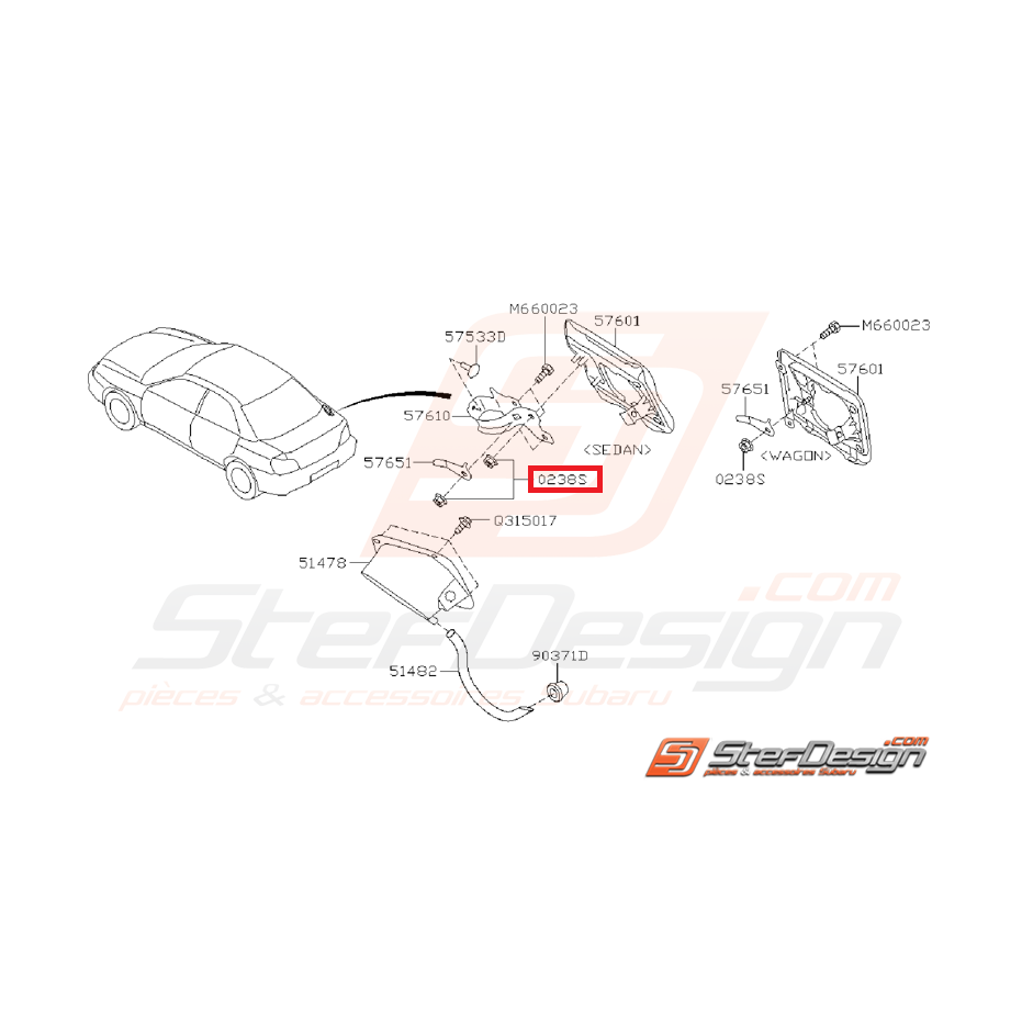 Ecrou fixation trappe a essence WRX/STI 01-07