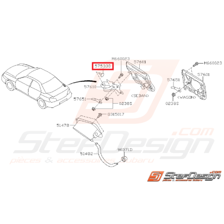 Butée trappe essence WRX/STI 01-07