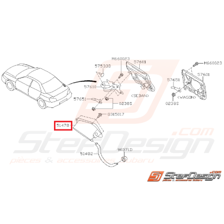 Goulotte de remplissage trappe essence WRX/STI 01-07