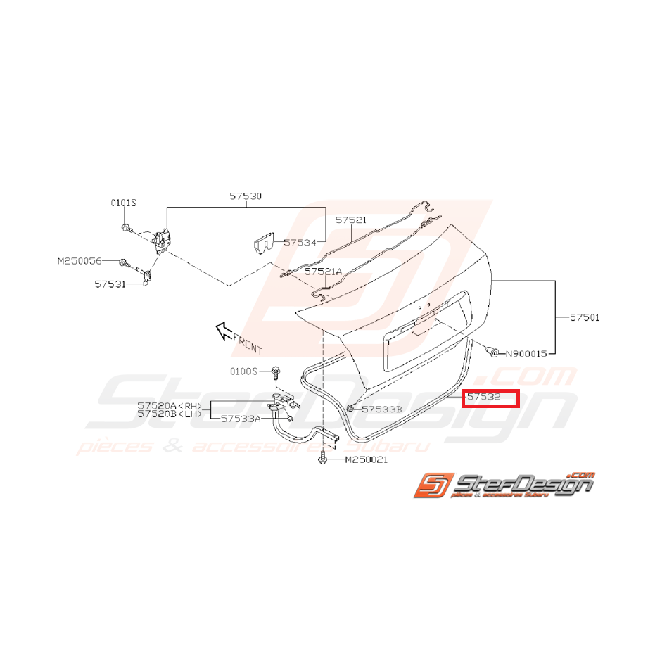Joint malle de coffre STI 10-14 Joint malle de coffre STI 10-14