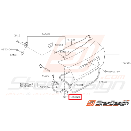 Vis coffre origine  GT 97-98 WRX/STI 01-14