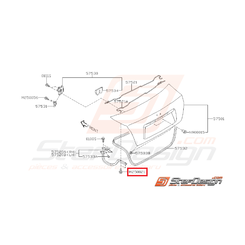 Vis coffre origine  GT 97-98 WRX/STI 01-14 Vis coffre origine  GT 97-98 WRX/STI 01-14