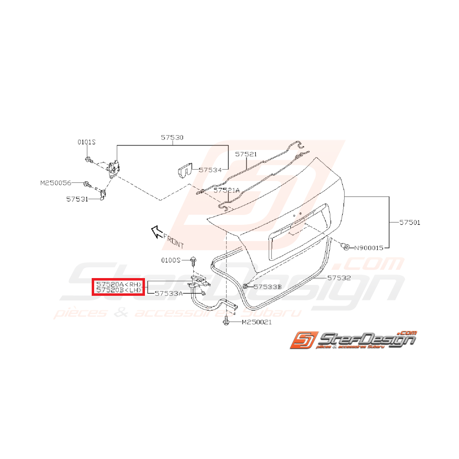 Charnière coffre origine SUBARU STI 10-14 Charnière coffre origine SUBARU STI 10-14