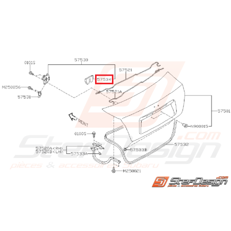 Couvercle verrouillage de coffre STI 10-14