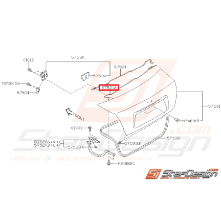 Barre de torsion de coffre origine SUBARU STI 10-14