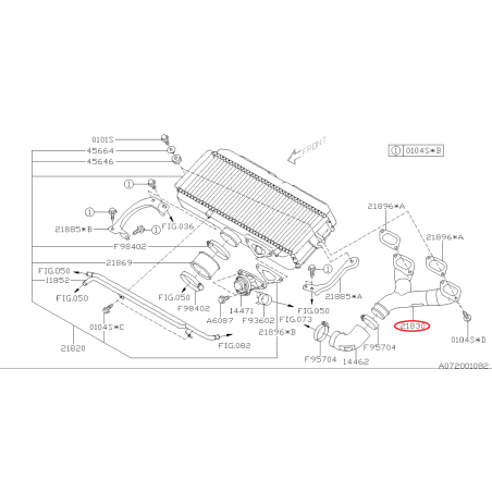 Conduit d'échangeur subaru STI 08-14