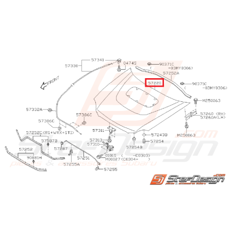 Capot origine subaru WRX/STI 01-02