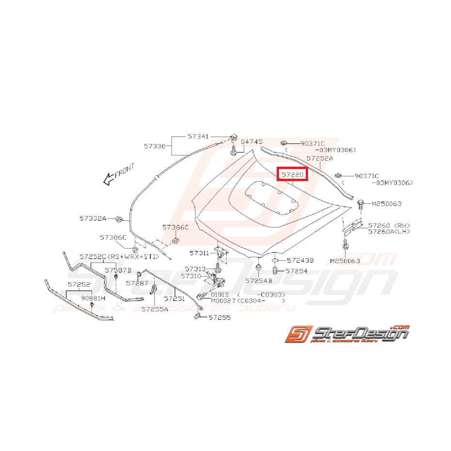 Capot origine subaru WRX/STI 01-02 Capot origine subaru WRX/STI 01-02