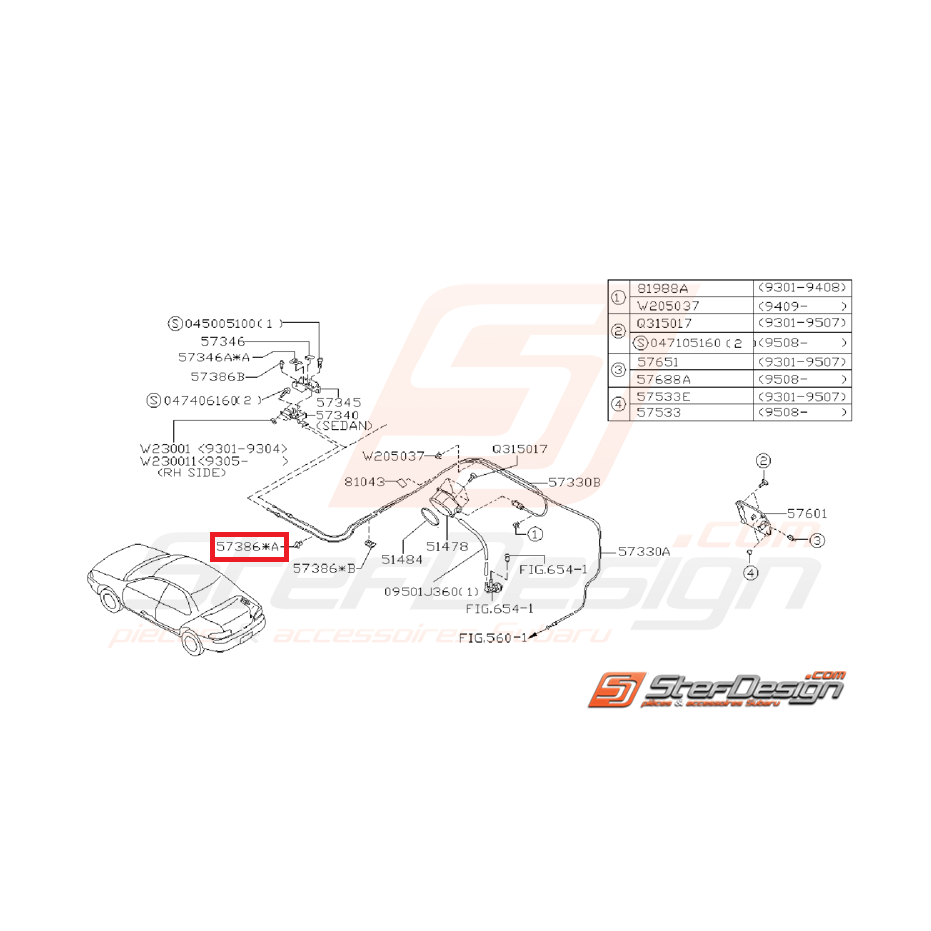 Patte trappe essence GT 93-96 Patte trappe essence GT 93-96