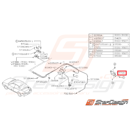 Trappe a essence IMPREZA GT 93-00