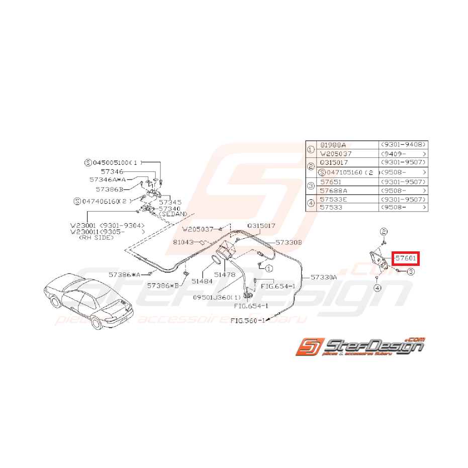 Trappe a essence IMPREZA GT 93-00 Trappe a essence IMPREZA GT 93-00