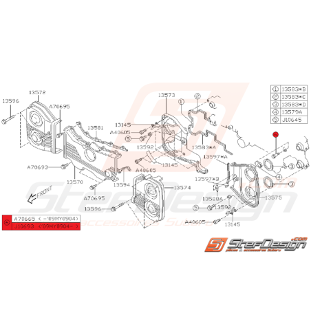 Vis de fixation carter distribution Subaru STI 04/2009 - 2014