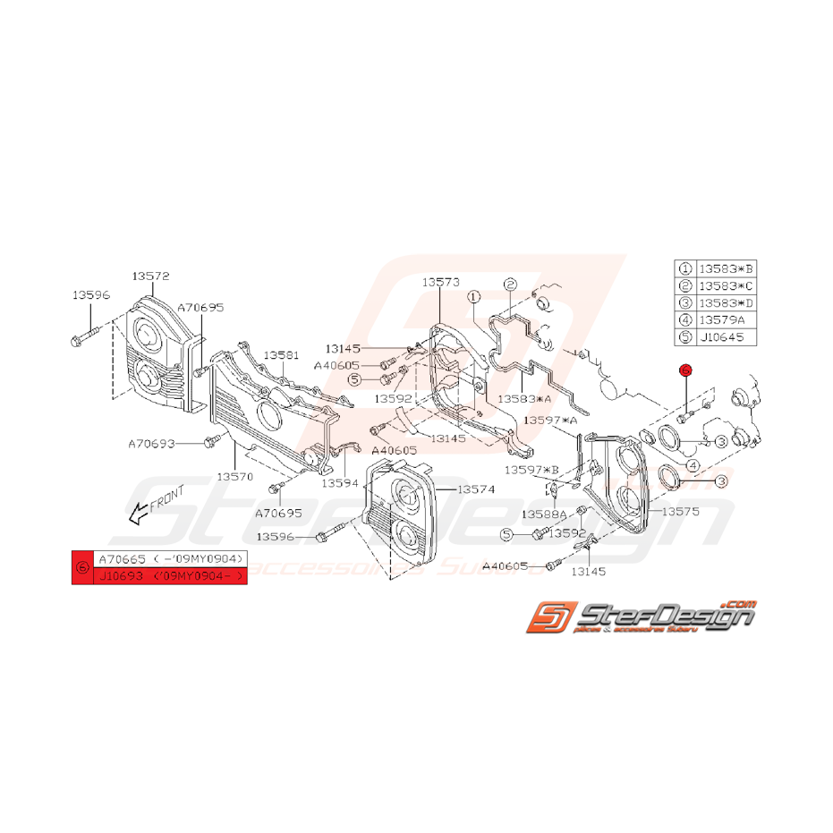 Vis de fixation carter distribution Subaru STI 04/2009 - 2014
