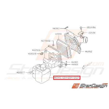 Résonateur origine subaru STI 08-14