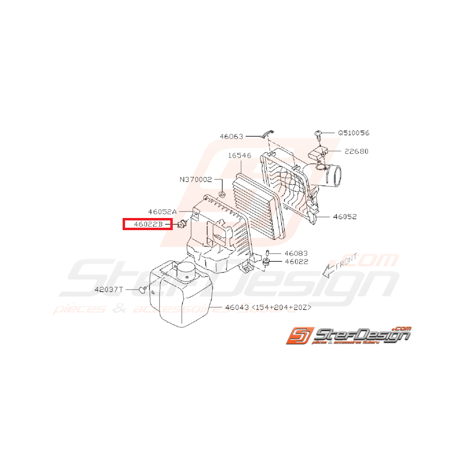 Entretoise boite a air WRX/STI 08-14