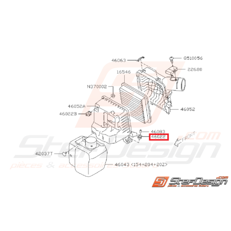 Silent bloc boite à air WRX/STI 08-14