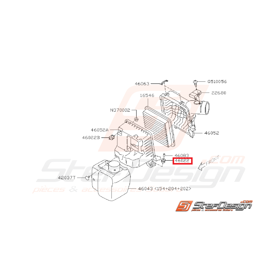 Silent bloc boite à air WRX/STI 08-14 Silent bloc boite à air WRX/STI 08-14