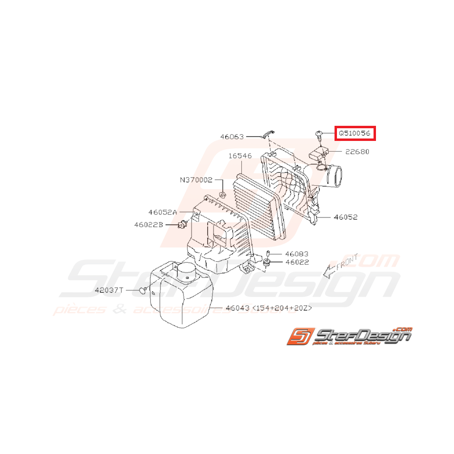 Boulon boite a air WRX/STI 01-14