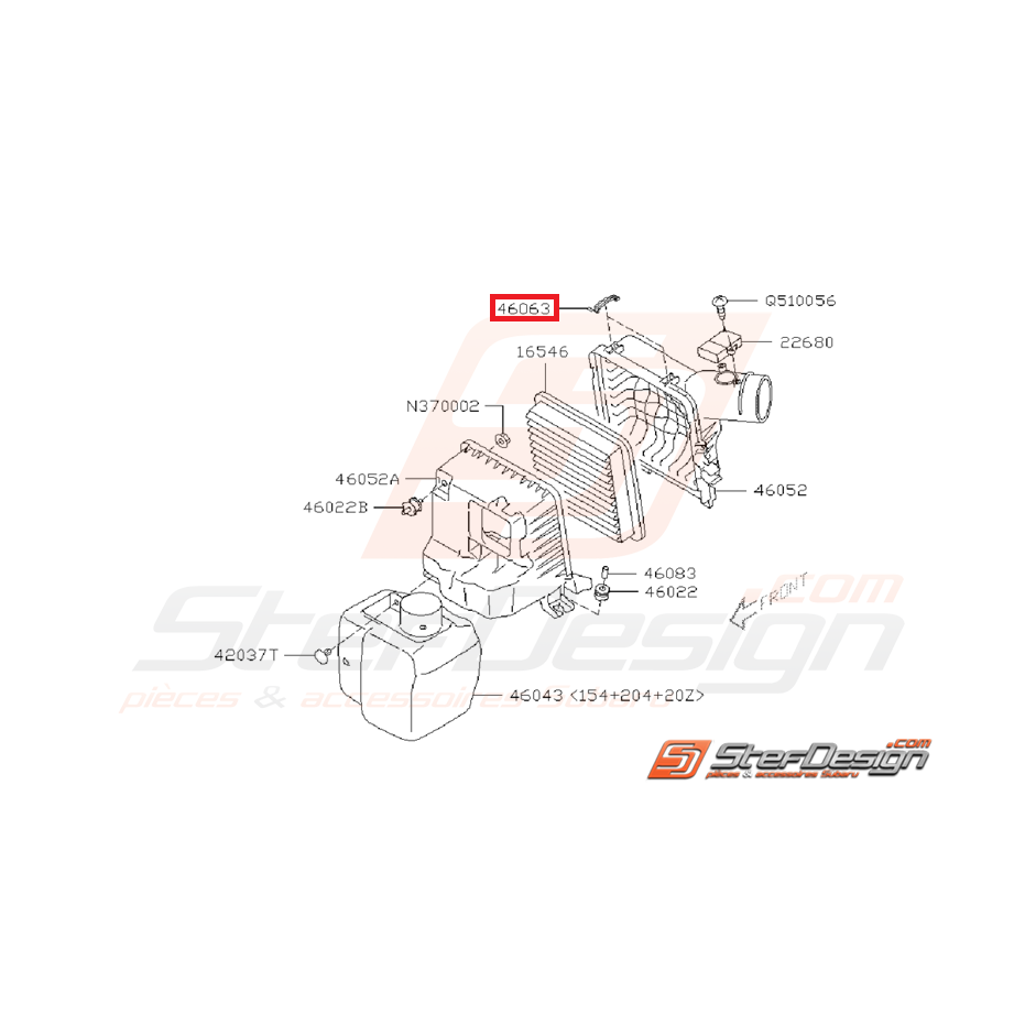 Attache boite a air WRX/STI 08-14 Attache boite a air WRX/STI 08-14