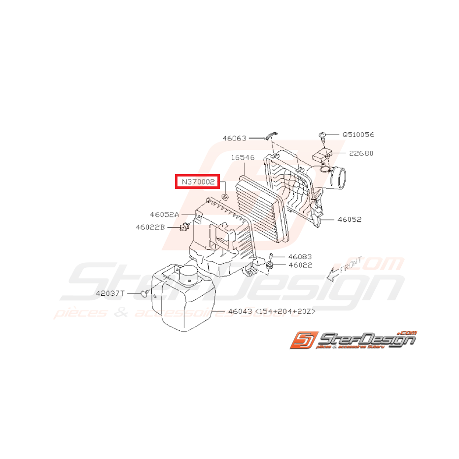 Ecrou fixation boite à air WRX/STI 08-14 Ecrou fixation boite à air WRX/STI 08-14