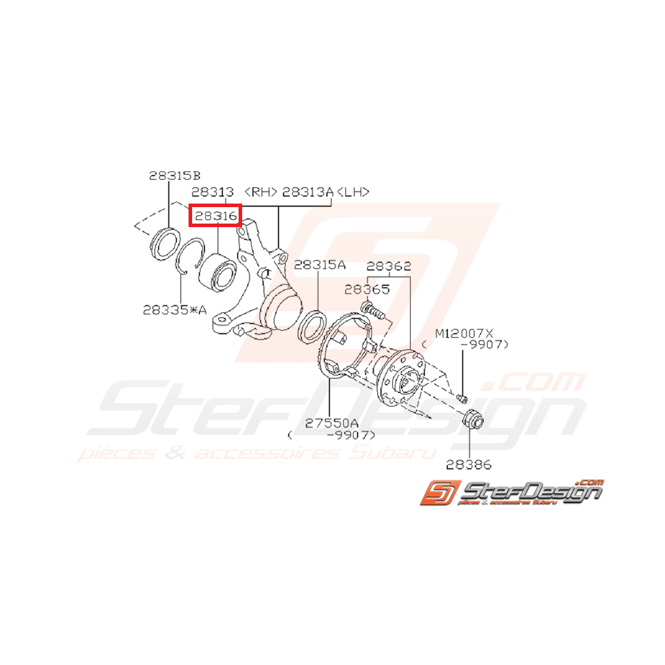 Kit roulement avant pour Impreza GT 93-00 WRX 01-07 STI 01-04