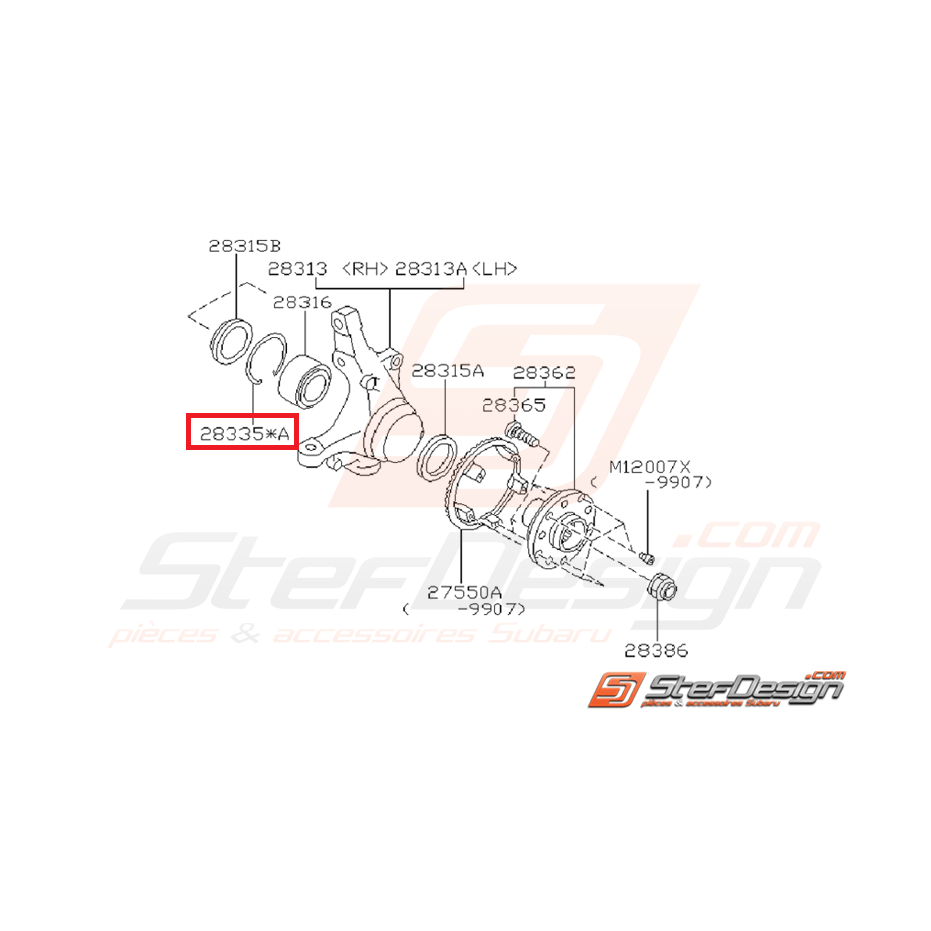 Circlips roulement moyeu avant subaru STI 01-07