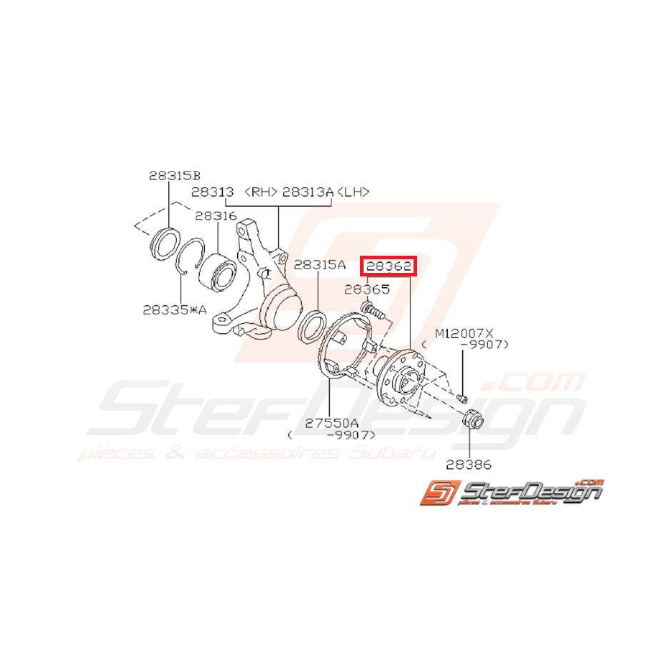 Moyeu avant avec ABS origine pour Impreza GT 93-00