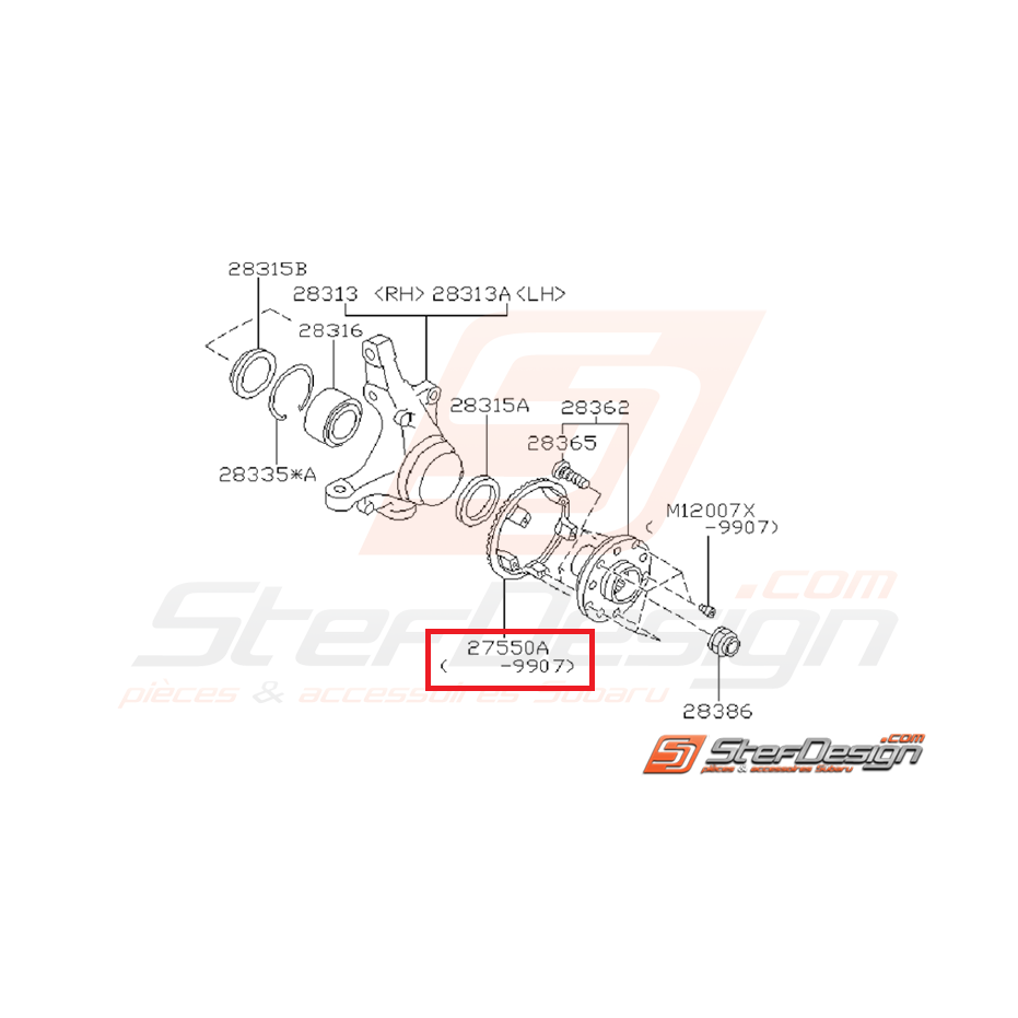 Couronne dentée ABS avant SUBARU GT 93-99