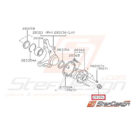 Ecrou de cardan  Subaru Impreza  GT 93-00 WRX/STI 01-16