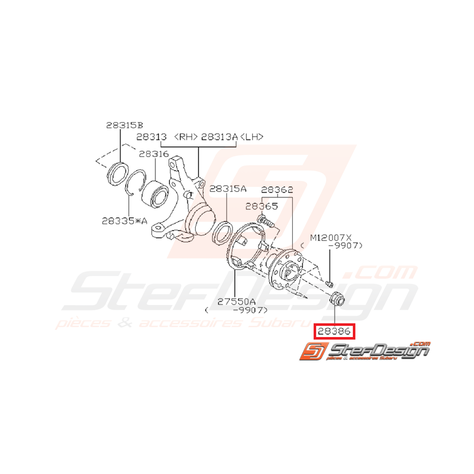 Ecrou de cardan  Subaru Impreza  GT 93-00 WRX/STI 01-16 Ecrou de cardan  Subaru Impreza  GT 93-00 WRX/STI 01-16