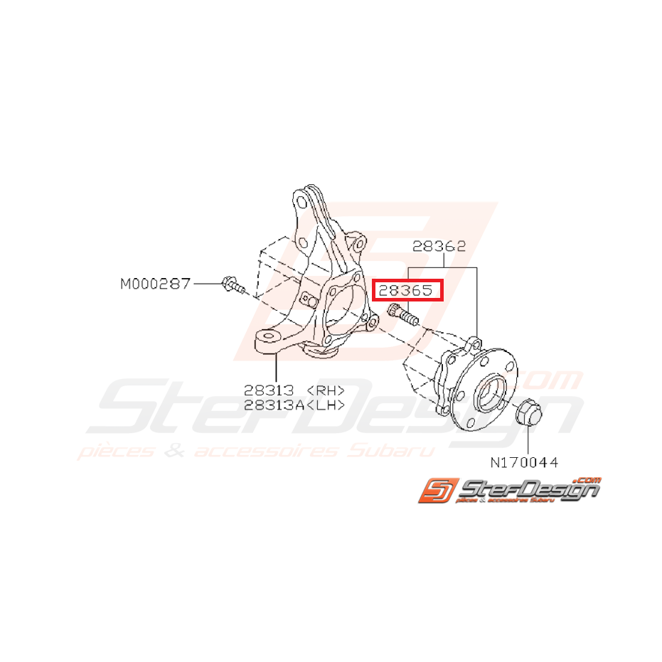 Goujon de roue origine SUBARU WRX 08-11 STI 06-18 FORESTER 09-12