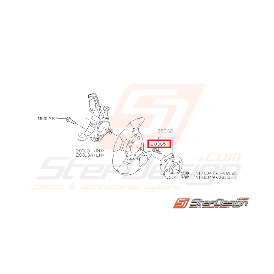 Goujon de roue origine SUBARU WRX 08-11 STI 06-18 FORESTER 09-12