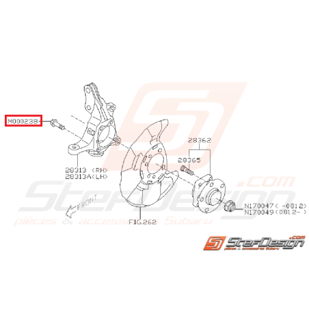 Vis pivot /moyeu WRX 08-10