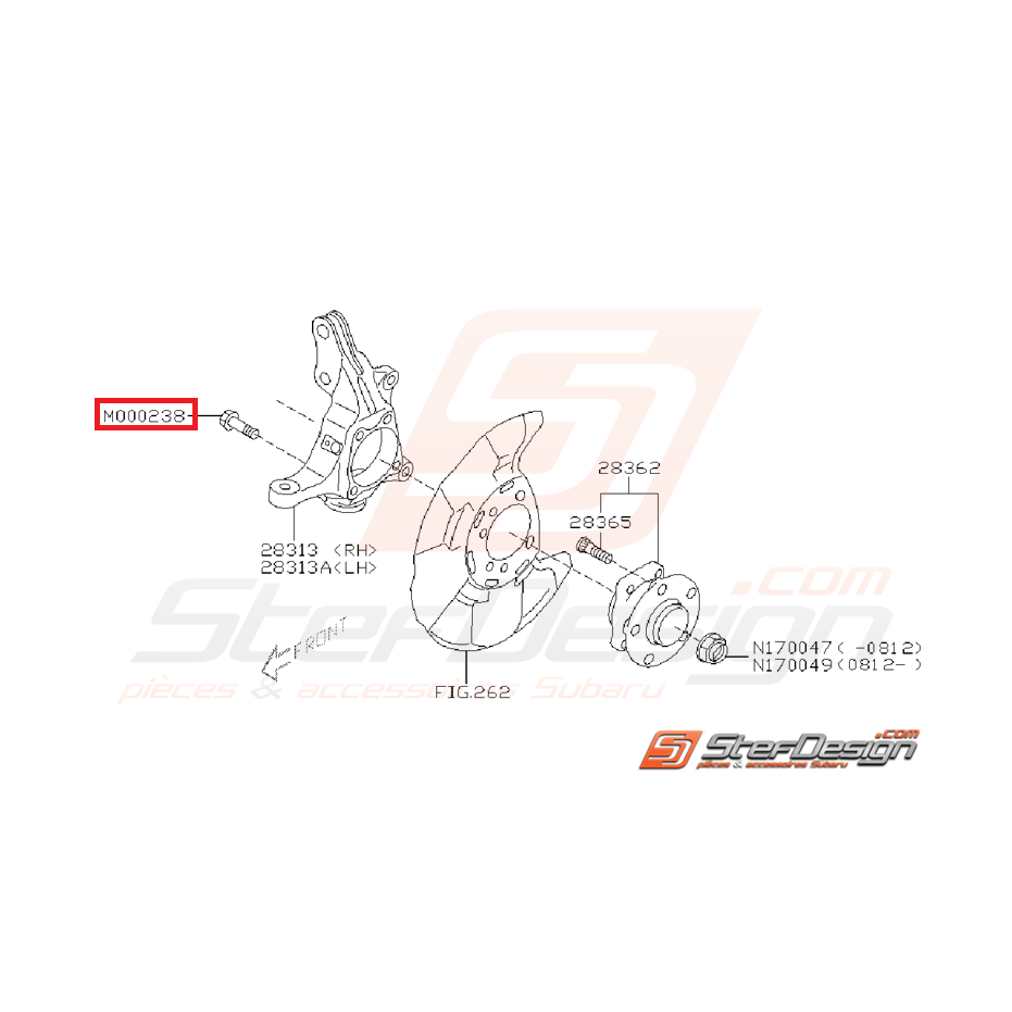 Vis pivot /moyeu WRX 08-10
